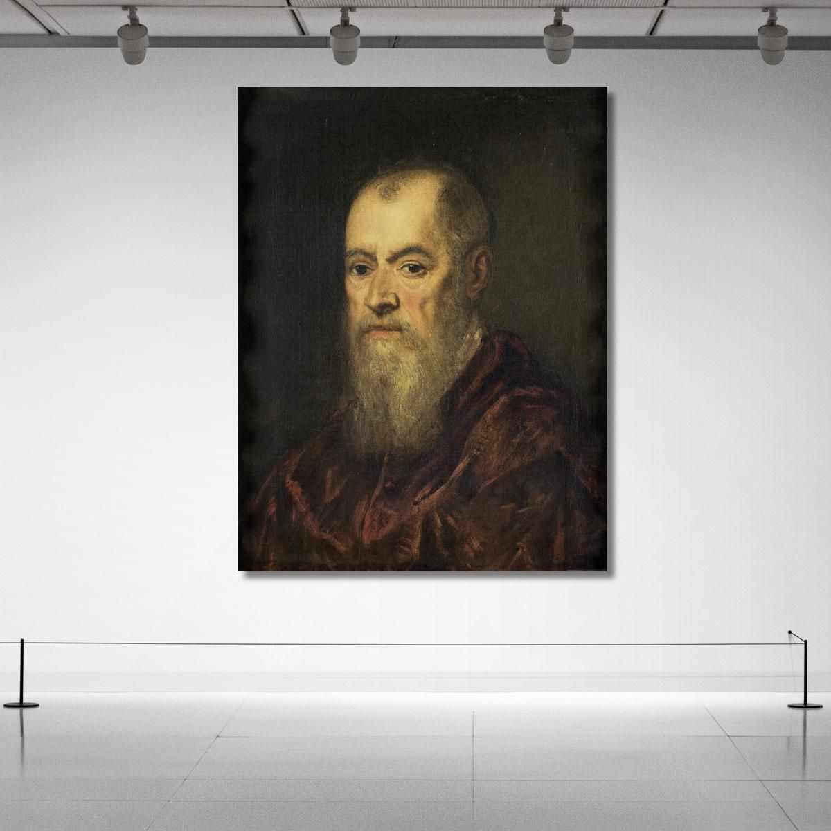 Portrait Of A Man With A Red Cloak Jacopo Tintoretto jtn21 canvas print 