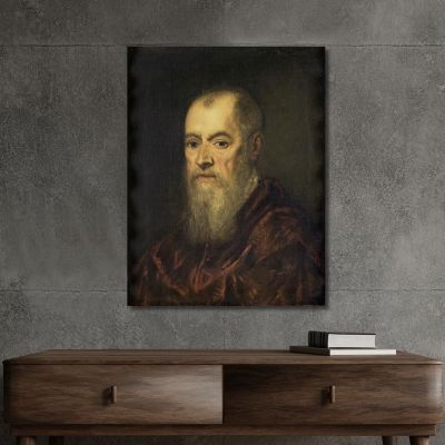 Portrait Of A Man With A Red Cloak Jacopo Tintoretto jtn21 canvas print 