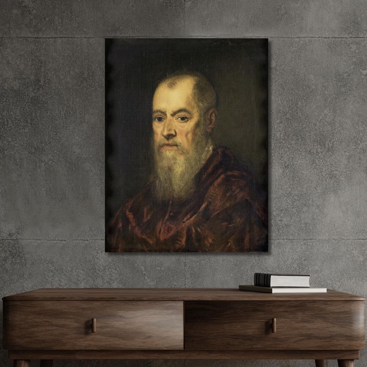 Portrait Of A Man With A Red Cloak Jacopo Tintoretto jtn21 canvas print 