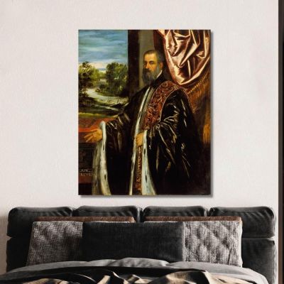 Portrait Of Marino Grimani Jacopo Tintoretto jtn29 canvas print 