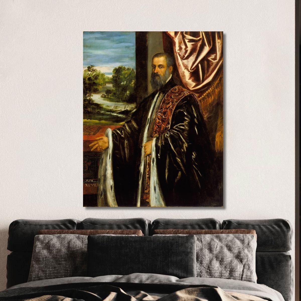 Portrait Of Marino Grimani Jacopo Tintoretto jtn29 canvas print 