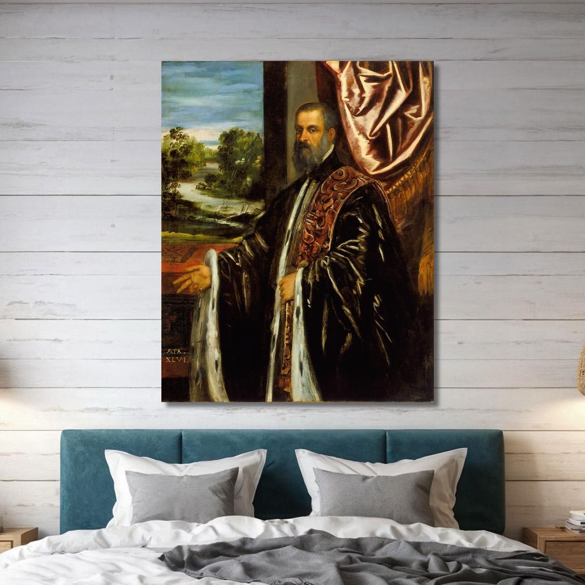 Portrait Of Marino Grimani Jacopo Tintoretto jtn29 canvas print 