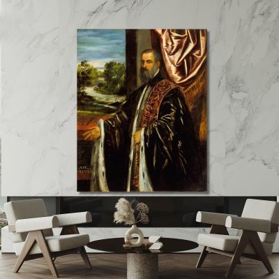 Portrait Of Marino Grimani Jacopo Tintoretto jtn29 canvas print 