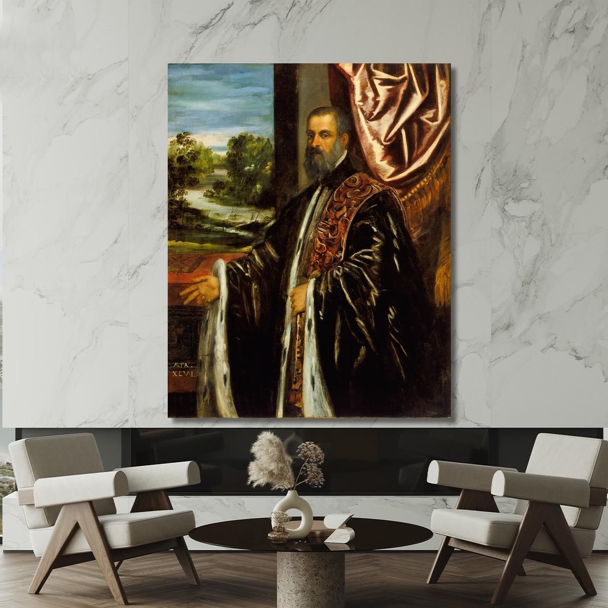 Portrait Of Marino Grimani Jacopo Tintoretto jtn29 canvas print 