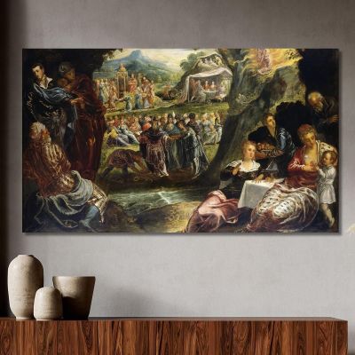 The Worship Of The Golden Calf Jacopo Tintoretto jtn46 canvas print 