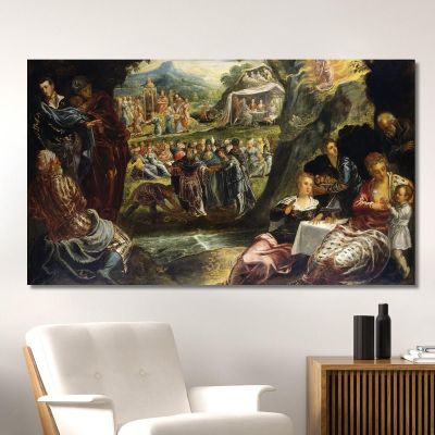 The Worship Of The Golden Calf Jacopo Tintoretto jtn46 canvas print 