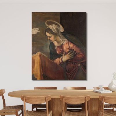 Virgin From The Annunciation To The Virgin Jacopo Tintoretto jtn48 canvas print 