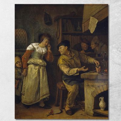 A Goldsmith Melting Down A Woman'S Jewellery In The Presence Of A Notary The Alchemist' Jan Steen jsn4 canvas print 