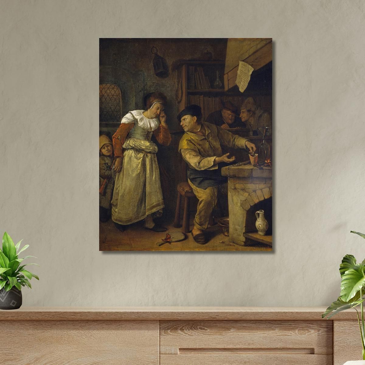 A Goldsmith Melting Down A Woman'S Jewellery In The Presence Of A Notary The Alchemist' Jan Steen jsn4 canvas print 