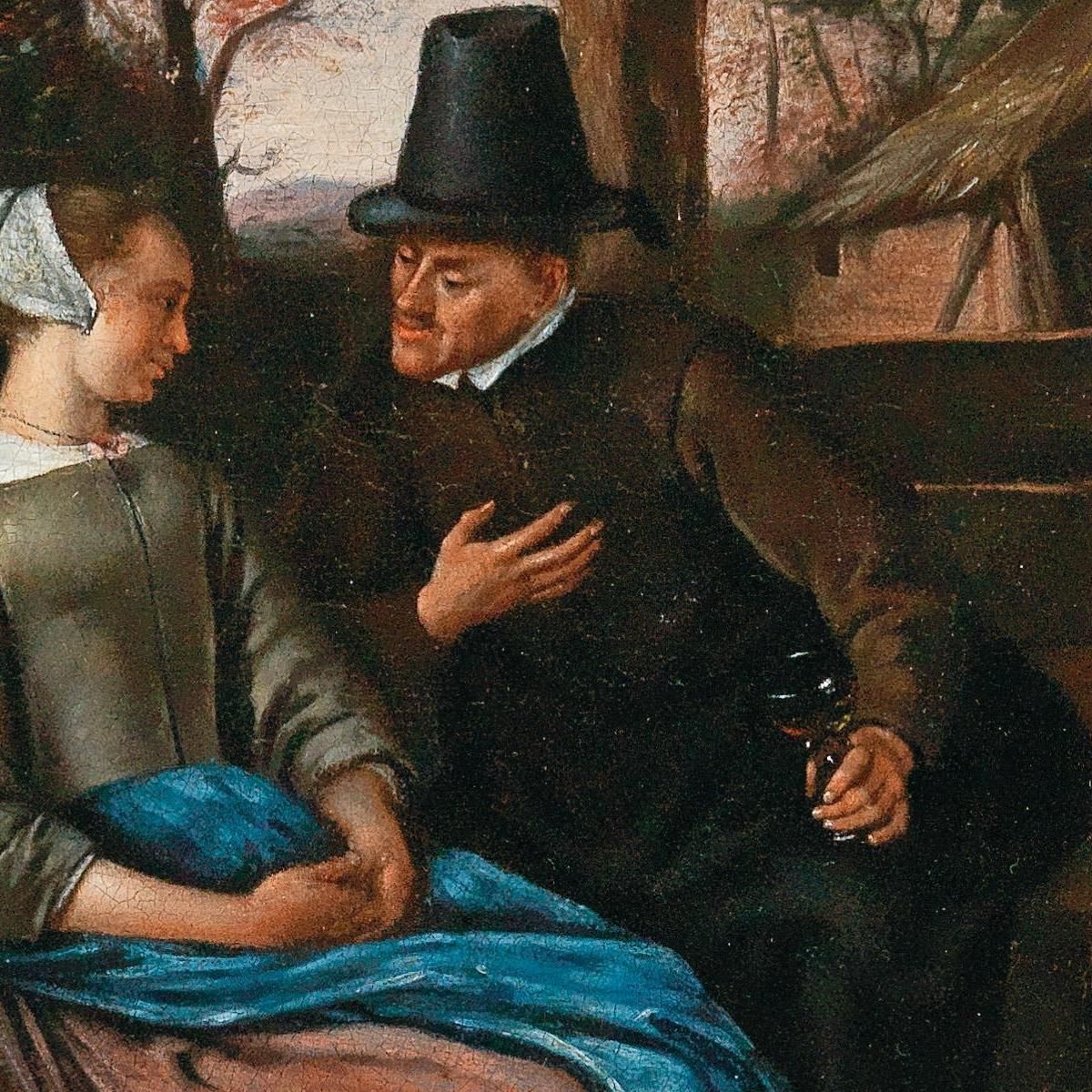 A Suitor With A Young Woman Jan Steen jsn8 canvas print
