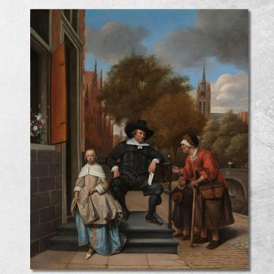 Adolf And Catharina Croeser Known As The Burgomaster Of Delft And His Daughter' Jan Steen jsn14 canvas print 