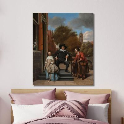 Adolf And Catharina Croeser Known As The Burgomaster Of Delft And His Daughter' Jan Steen jsn14 canvas print 