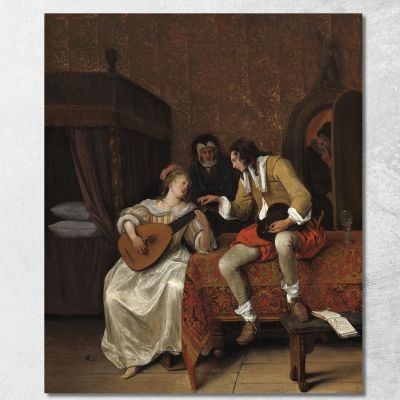 Ascagnes And Lucelle The Music Lesson Jan Steen jsn17 canvas print 