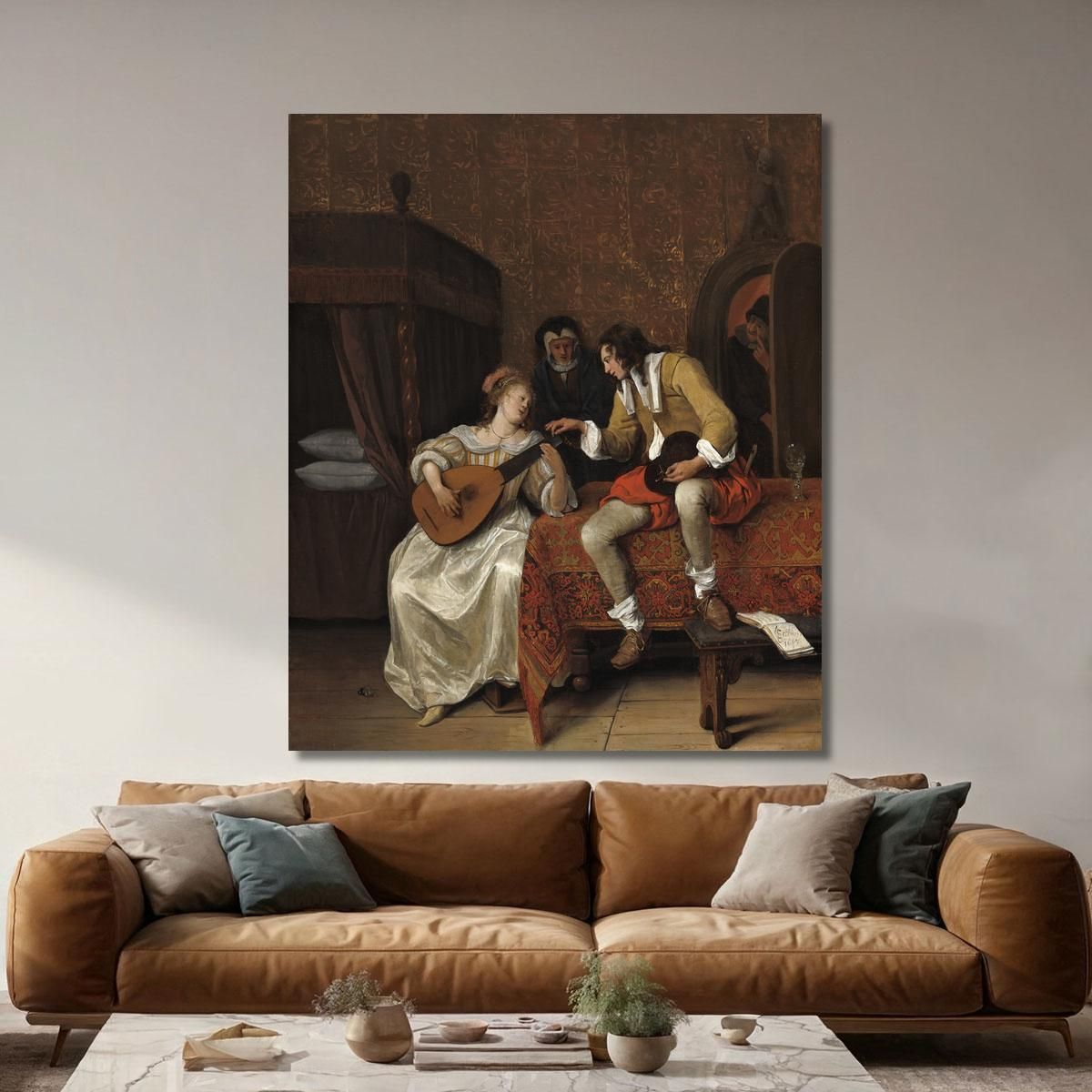 Ascagnes And Lucelle The Music Lesson Jan Steen jsn17 canvas print 