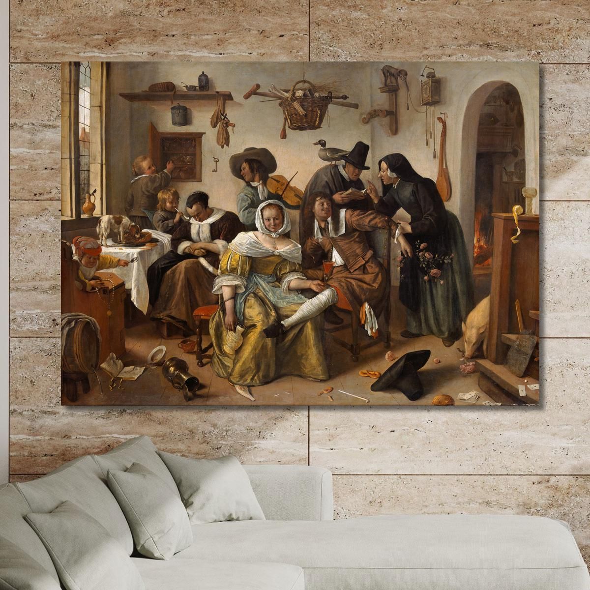 Beware Of Luxury In Weelde Siet Toe Jan Steen jsn19 canvas print 