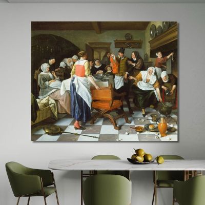 Celebrating The Birth Jan Steen jsn20 canvas print 