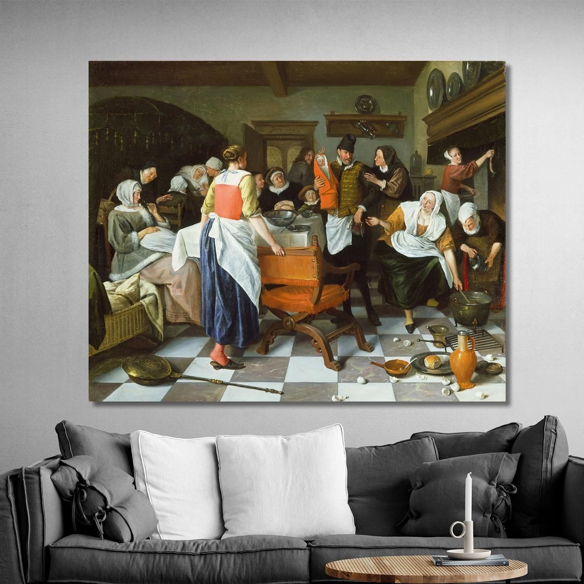 Celebrating The Birth Jan Steen jsn20 canvas print 