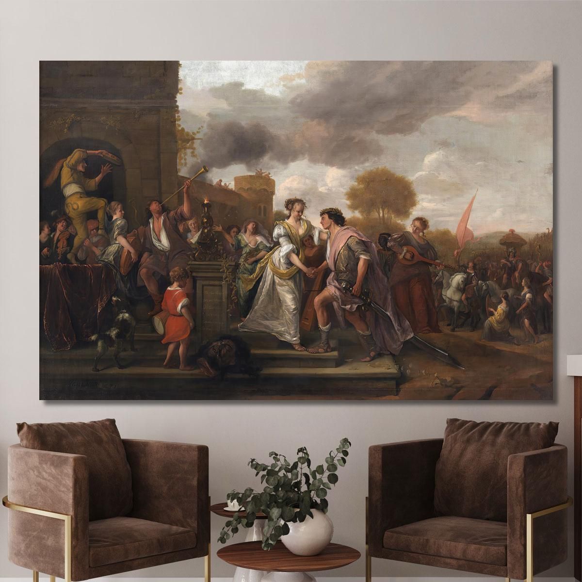 David Returning Victorious After Defeating Goliath And The Philistines Jan Steen jsn23 canvas print 