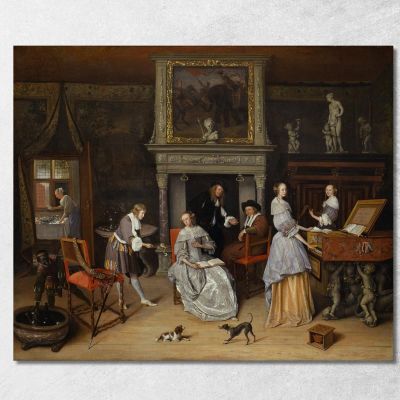 Fantasy Interior With Jan Steen And The Family Of Gerrit Schouten Jan Steen jsn27 canvas print 
