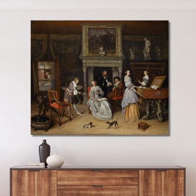 Fantasy Interior With Jan Steen And The Family Of Gerrit Schouten Jan Steen jsn27 canvas print 