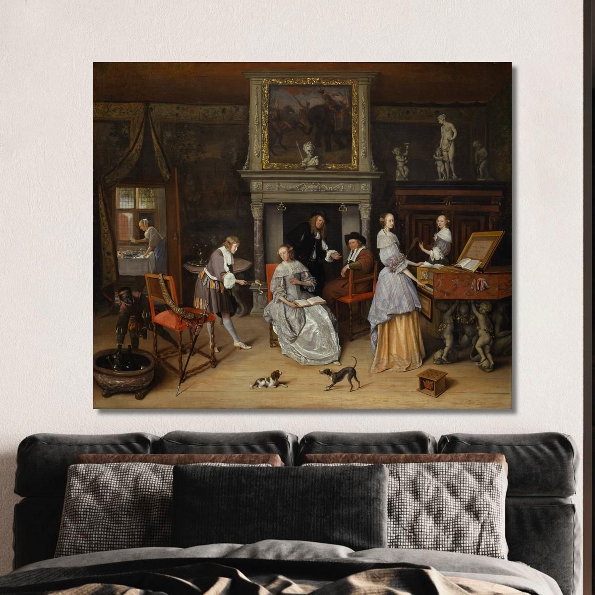 Fantasy Interior With Jan Steen And The Family Of Gerrit Schouten Jan Steen jsn27 canvas print 