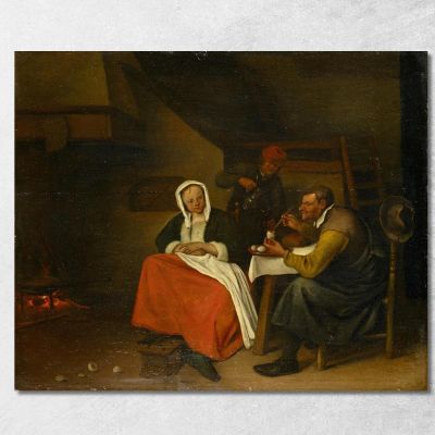 Farmer Eating Eggs Jan Steen jsn28 canvas print 