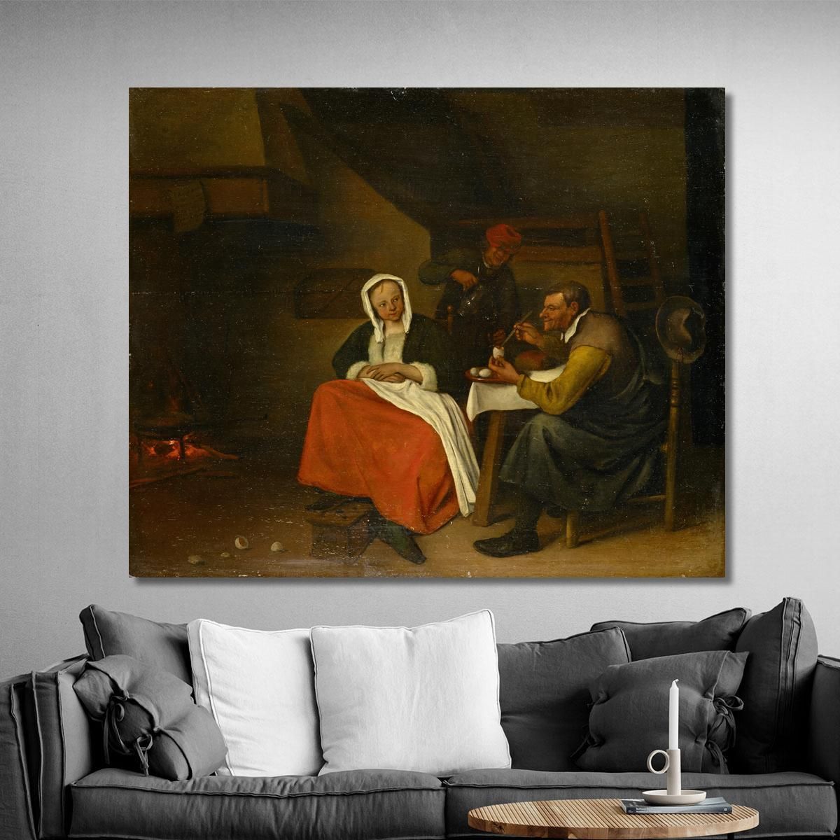 Farmer Eating Eggs Jan Steen jsn28 canvas print 