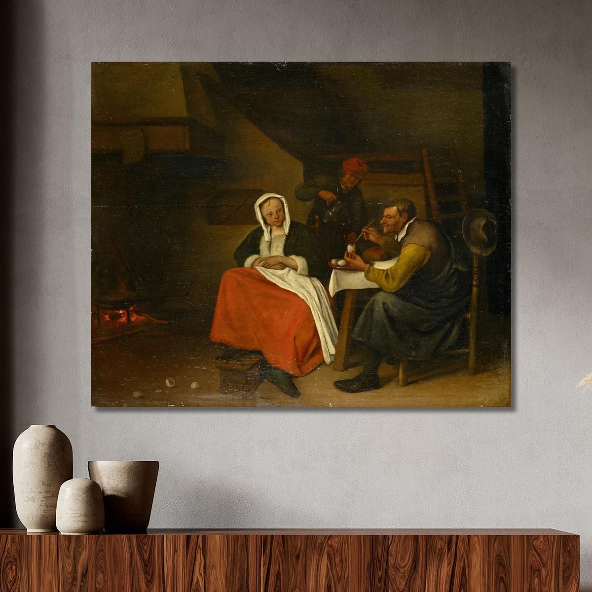 Farmer Eating Eggs Jan Steen jsn28 canvas print 
