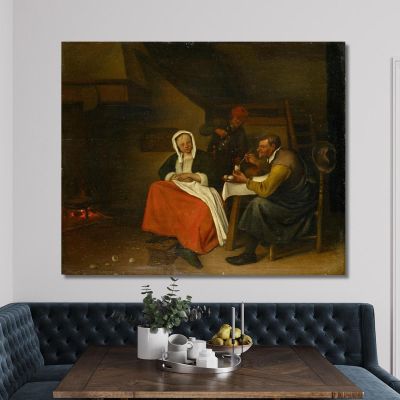 Farmer Eating Eggs Jan Steen jsn28 canvas print 