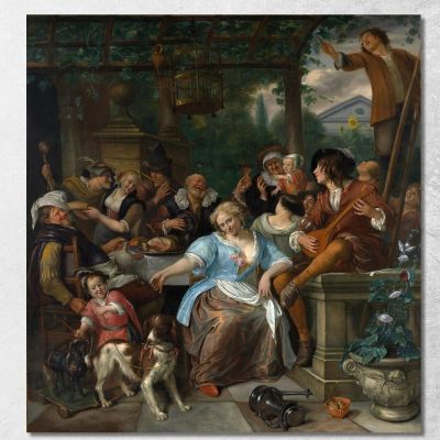 Merry Company On A Terrace Jan Steen jsn37 canvas print 