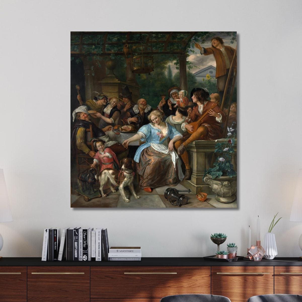 Merry Company On A Terrace Jan Steen jsn37 canvas print 