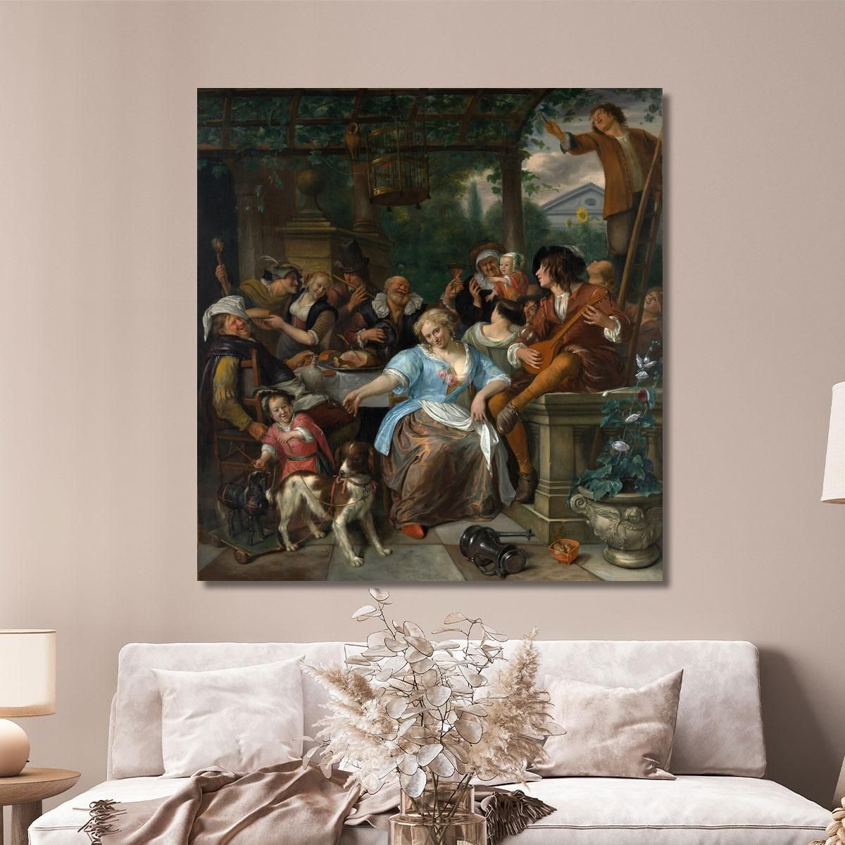 Merry Company On A Terrace Jan Steen jsn37 canvas print 