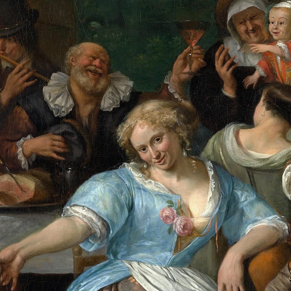 Merry Company On A Terrace Jan Steen jsn37 canvas print