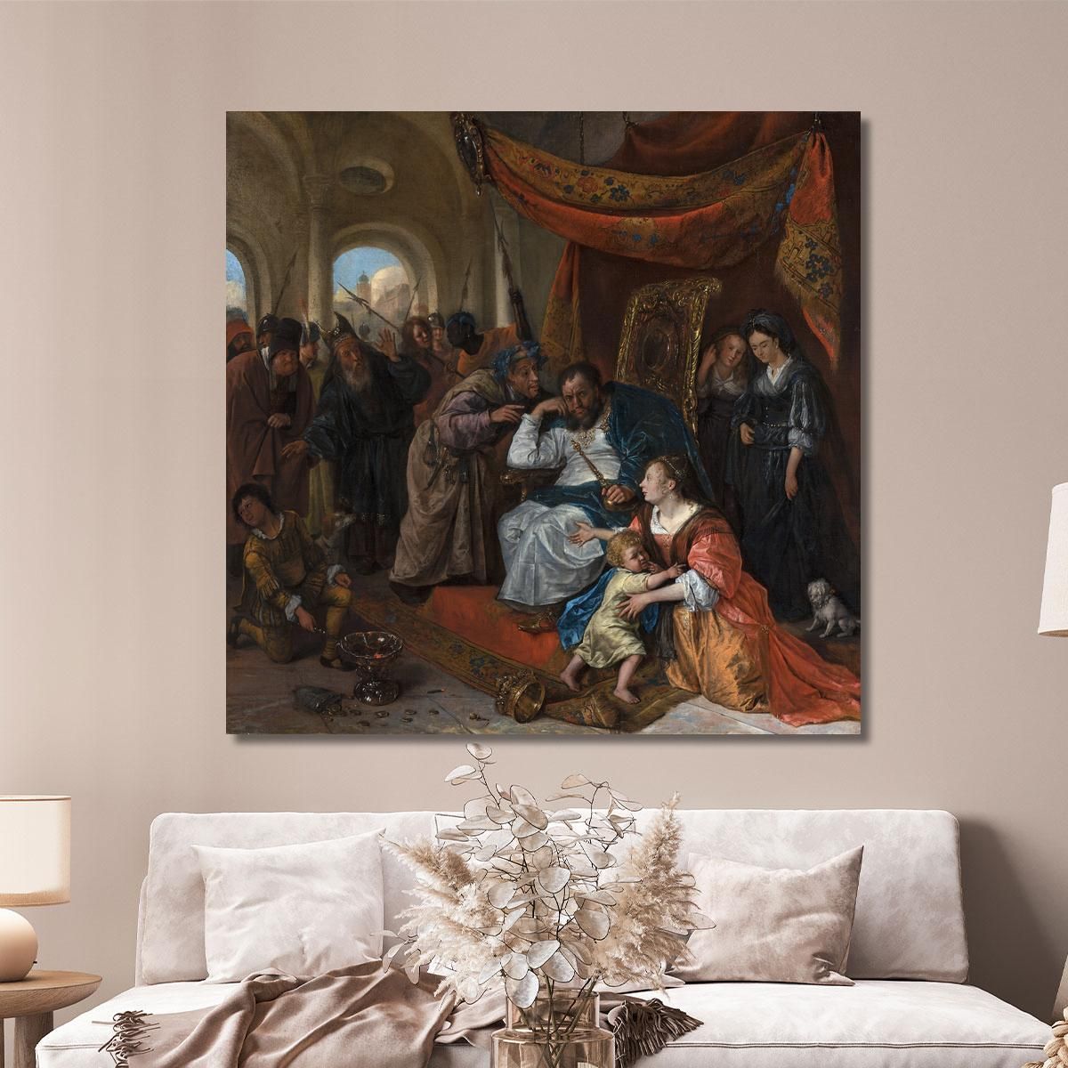 Moses And Pharaoh'S Crown Jan Steen jsn39 canvas print 