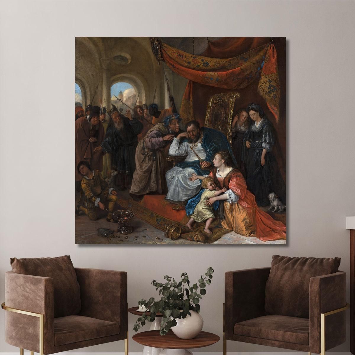 Moses And Pharaoh'S Crown Jan Steen jsn39 canvas print 