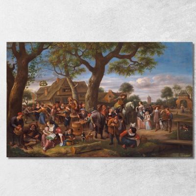 Peasants Merrymaking Outside An Inn Jan Steen jsn43 canvas print 