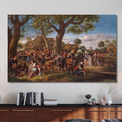 Peasants Merrymaking Outside An Inn Jan Steen jsn43 canvas print 