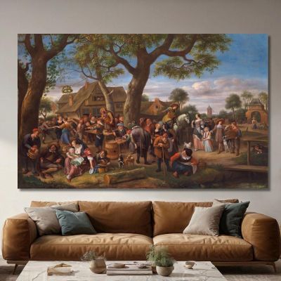 Peasants Merrymaking Outside An Inn Jan Steen jsn43 canvas print 