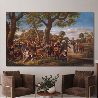 Peasants Merrymaking Outside An Inn Jan Steen jsn43 canvas print 