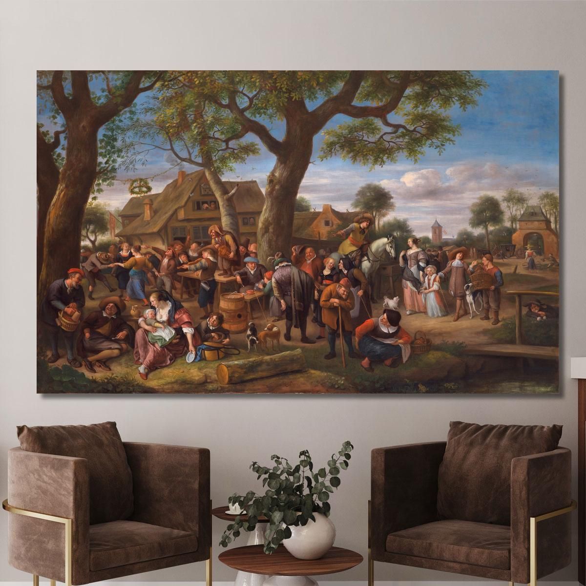 Peasants Merrymaking Outside An Inn Jan Steen jsn43 canvas print 