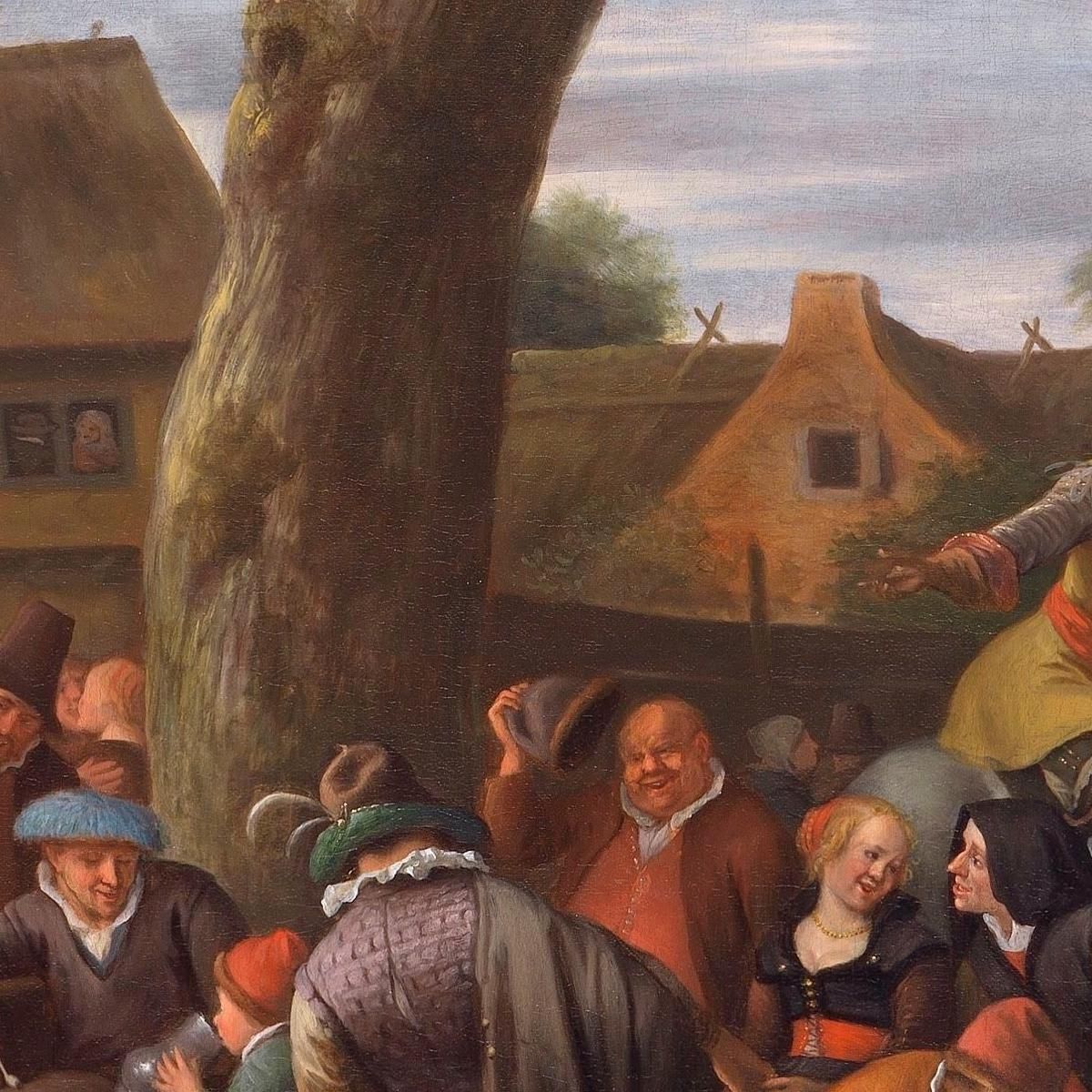 Peasants Merrymaking Outside An Inn Jan Steen jsn43 canvas print