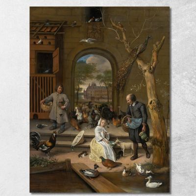 Portrait Of Jacoba Maria Van Wassenaer 1654-1683 Known As The Poultry Yard' Jan Steen jsn44 canvas print 