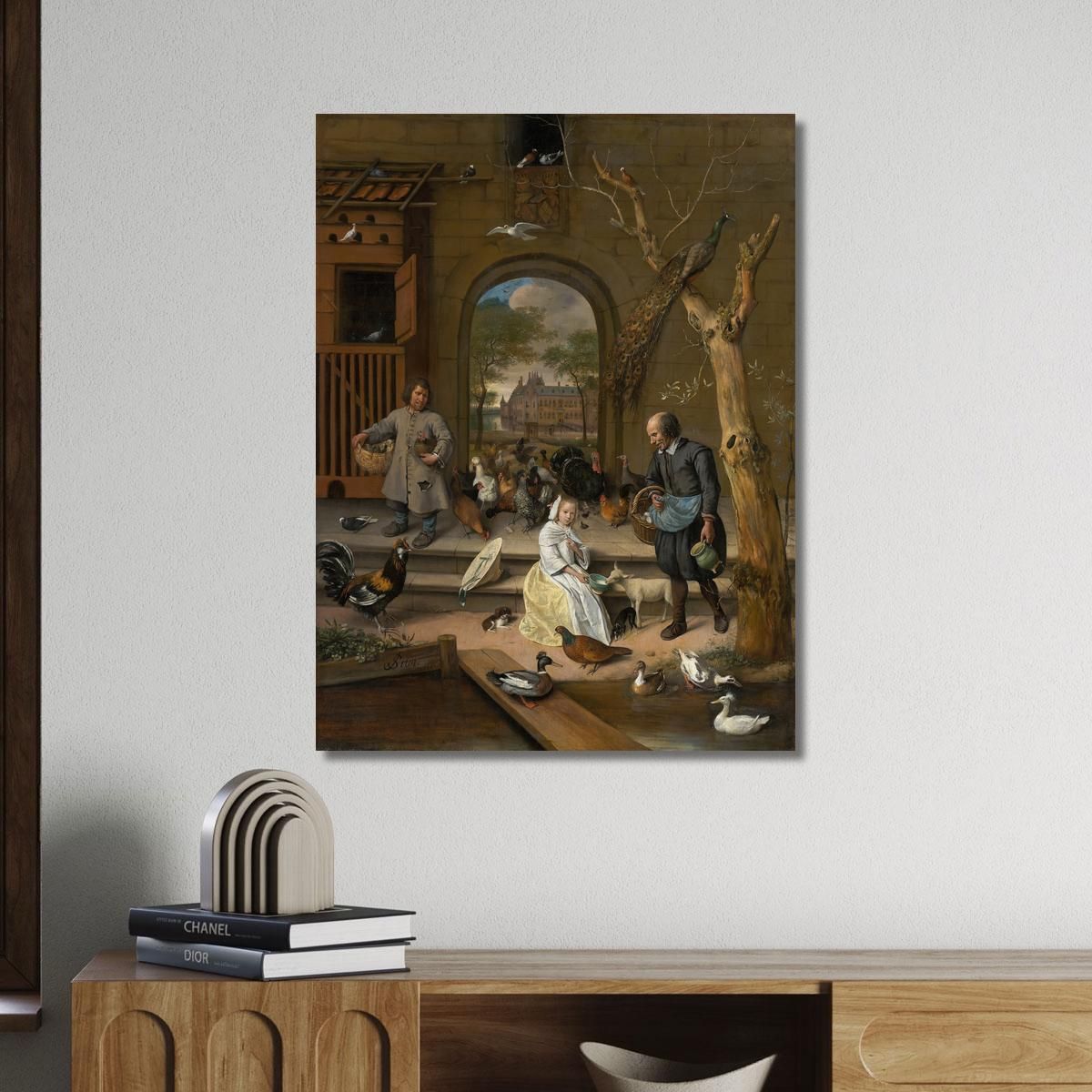 Portrait Of Jacoba Maria Van Wassenaer 1654-1683 Known As The Poultry Yard' Jan Steen jsn44 canvas print 