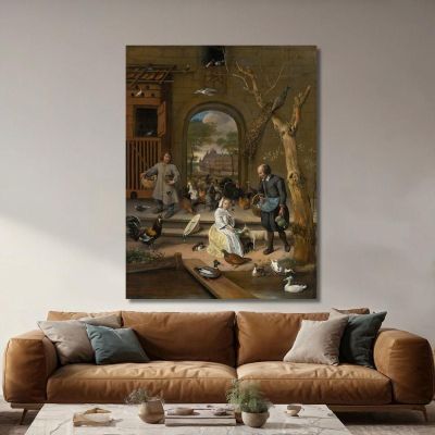 Portrait Of Jacoba Maria Van Wassenaer 1654-1683 Known As The Poultry Yard' Jan Steen jsn44 canvas print 