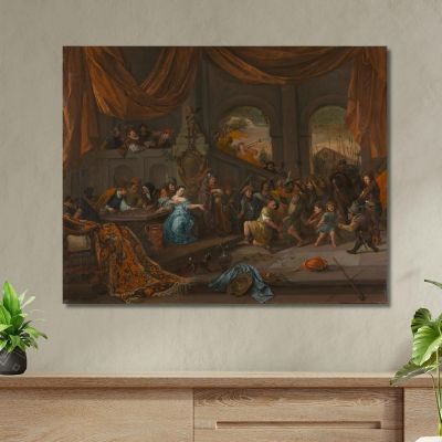 Samson Offended By The Philistines Jan Steen jsn48 canvas print 