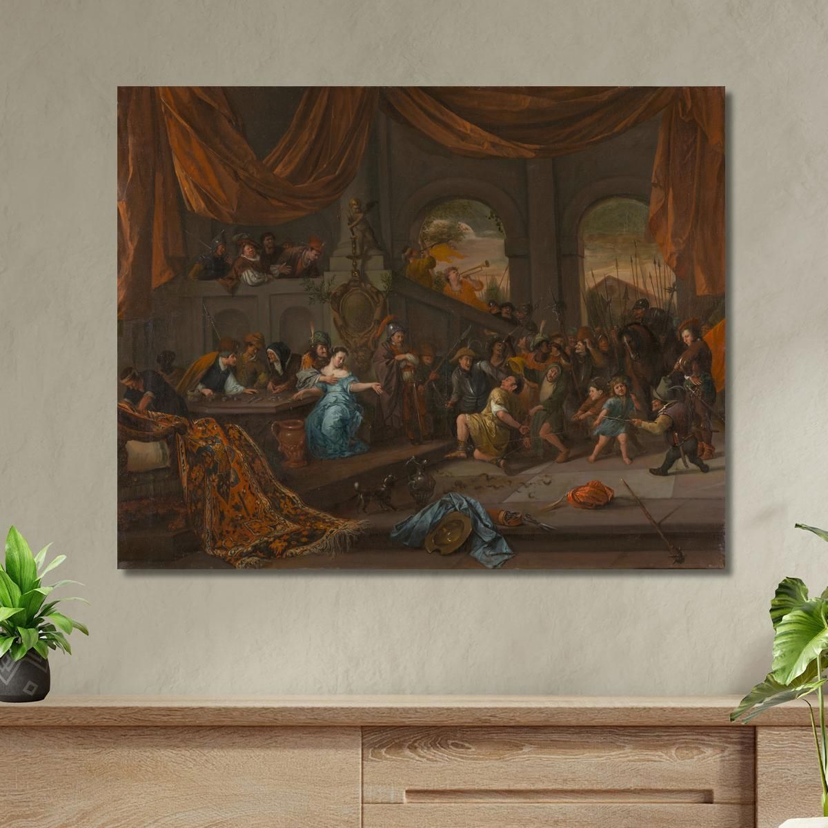 Samson Offended By The Philistines Jan Steen jsn48 canvas print 