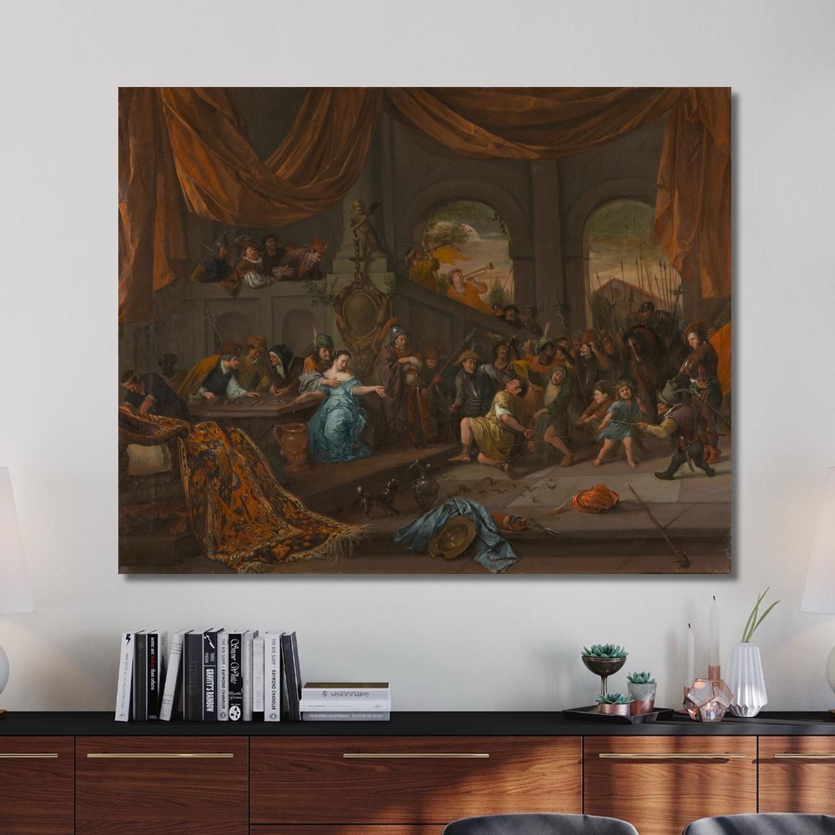 Samson Offended By The Philistines Jan Steen jsn48 canvas print 