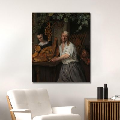The Baker Arent Oostwaard And His Wife Catharina Keizerswaard Jan Steen, jsn53 ภาพพิมพ์บนผ้าใบแคนวาส