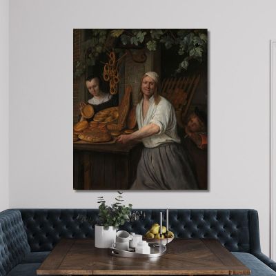 The Baker Arent Oostwaard And His Wife Catharina Keizerswaard Jan Steen jsn53 canvas print 