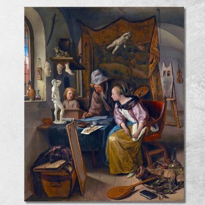 The Drawing Lesson Jan Steen jsn60 canvas print 